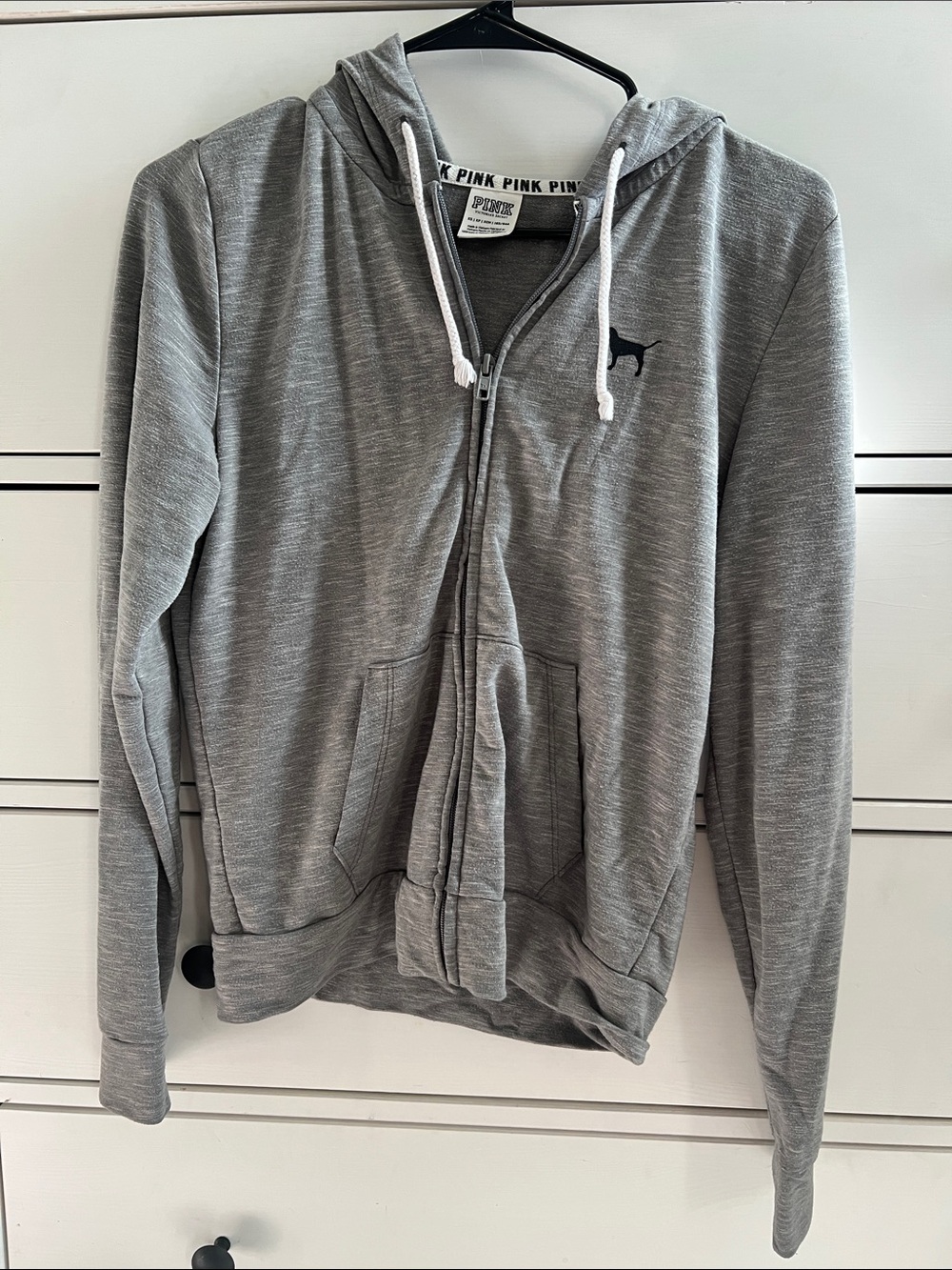 PINK Victoria's Secret Heather Gray Men's Zip-Up Hoodie